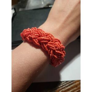Vintage 70s Coral Beaded Bracelet